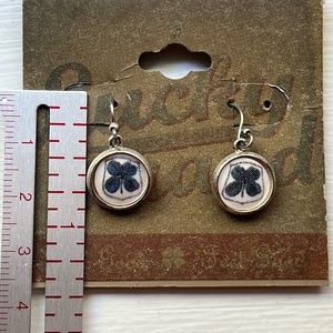 Lucky Brand blue and white flower earrings